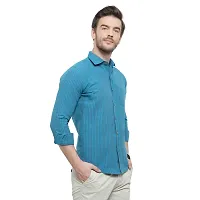 Latest Chikan Men's Striped Regular Fit Full Sleeve Cotton Casual Shirt-thumb4
