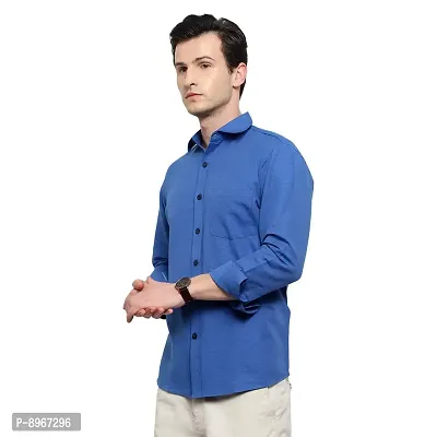 Latest Chikan Men's Solid Regular Fit Full Sleeve Cotton Casual/Formal Shirt-thumb4