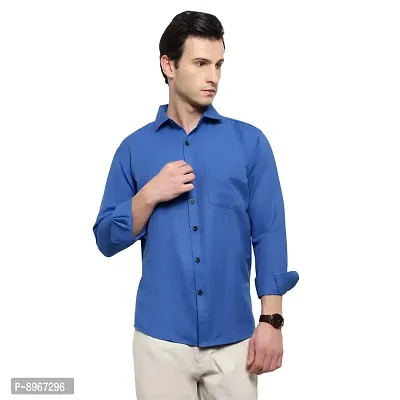 Latest Chikan Men's Solid Regular Fit Full Sleeve Cotton Casual/Formal Shirt-thumb2