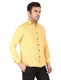 Latest Chikan Men's Checked Regular Fit Full Sleeve Cotton Formal Shirt-thumb3