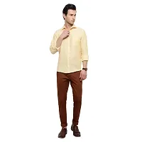 Latest Chikan Men's Solid Regular Fit Full Sleeve Cotton Casual/Formal Shirt-thumb4