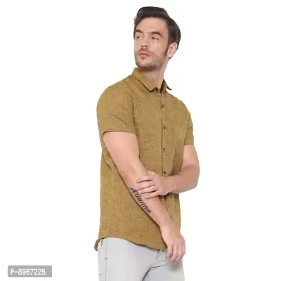 Latest Chikan Men's Cotton Textured Half Sleeves Shirt-thumb2