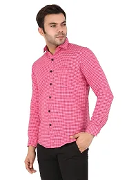 Latest Chikan Men's Checked Regular Fit Full Sleeve Cotton Formal Shirt-thumb2