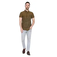 Latest Chikan Men's Cotton Self Design Half Sleeves Shirt-thumb2