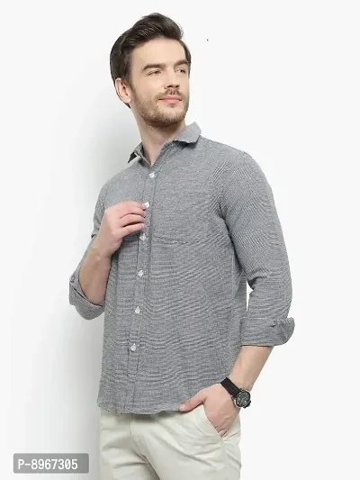 Latest Chikan Men's Checked Regular Fit Full Sleeve Cotton Casual Shirt-thumb4