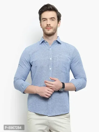 Latest Chikan Men's Checked Regular Fit Full Sleeve Cotton Casual Shirt-thumb3