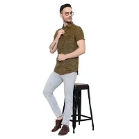 Latest Chikan Men's Cotton Self Design Half Sleeves Shirt-thumb1