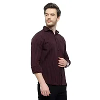 Latest Chikan Men's Striped Regular Fit Full Sleeve Cotton Casual Shirt-thumb3