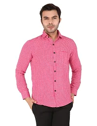 Latest Chikan Men's Checked Regular Fit Full Sleeve Cotton Formal Shirt-thumb1