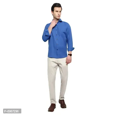 Latest Chikan Men's Solid Regular Fit Full Sleeve Cotton Casual/Formal Shirt-thumb0