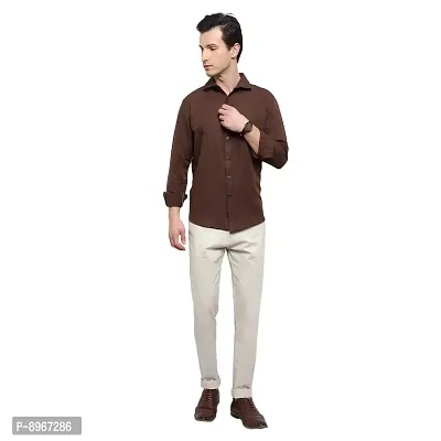 Latest Chikan Men's Solid Regular Fit Full Sleeve Cotton Casual/Formal Shirt-thumb0
