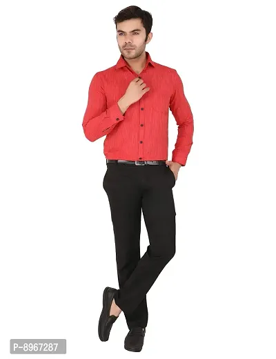 Latest Chikan Men's Textured Regular Fit Full Sleeve Cotton Casual/Formal Shirt-thumb2