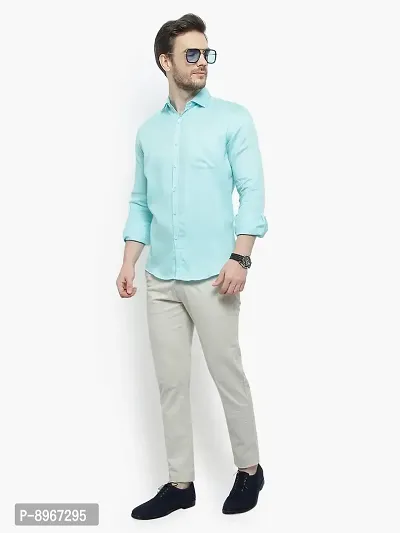 Latest Chikan Men's Regular Fit Full Sleeve Cotton Casual Shirt-thumb5