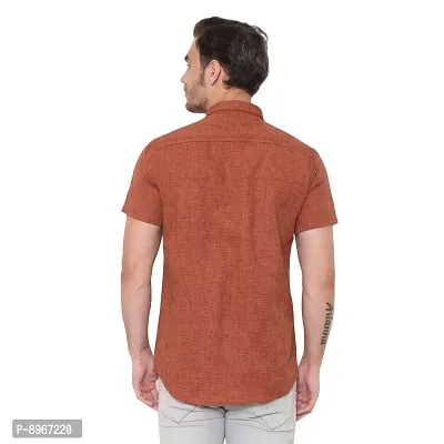 Latest Chikan Men's Cotton Textured Half Sleeves Shirt-thumb5