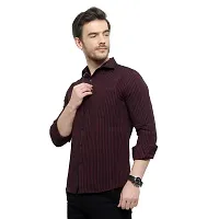 Latest Chikan Men's Striped Regular Fit Full Sleeve Cotton Casual Shirt-thumb2