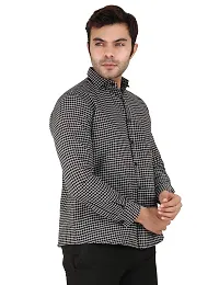 Latest Chikan Men's Checked Regular Fit Full Sleeve Cotton Formal Shirt-thumb3