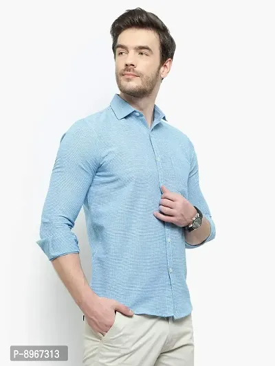 Latest Chikan Men's Checked Regular Fit Full Sleeve Cotton Casual Shirt-thumb5