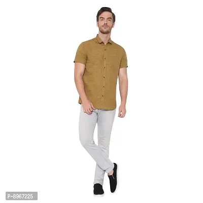 Latest Chikan Men's Cotton Textured Half Sleeves Shirt-thumb4