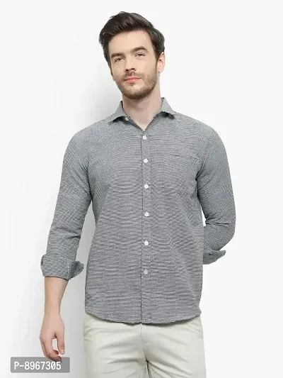 Latest Chikan Men's Checked Regular Fit Full Sleeve Cotton Casual Shirt-thumb3