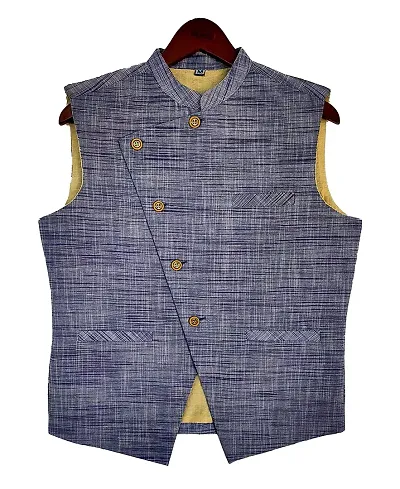 Latest Chikan Men's Cotton Festive and Casual Nehru Jacket Vest Waistcoat : Multiple Colors