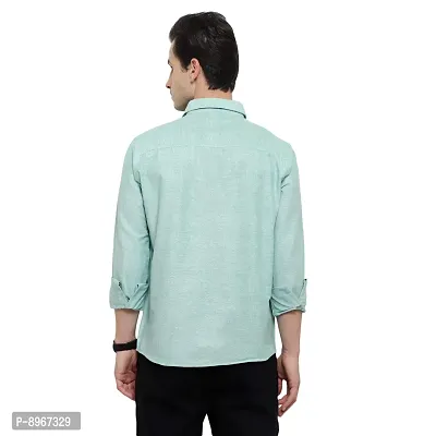 Latest Chikan Men's Solid Regular Fit Full Sleeve Cotton Casual/Formal Shirt-thumb3