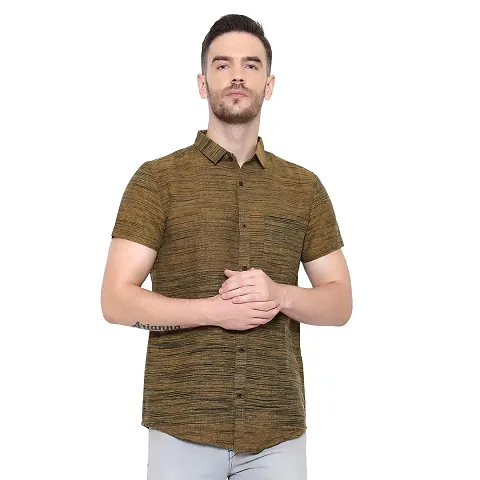 Latest Chikan Men's Self Design Half Sleeves Shirt