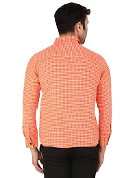 Latest Chikan Men's Checked Regular Fit Full Sleeve Cotton Formal Shirt-thumb4