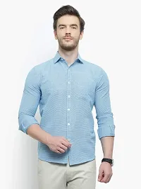 Latest Chikan Men's Checked Regular Fit Full Sleeve Cotton Casual Shirt-thumb2