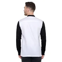 Latest Chikan Men's Cotton Slim Fit Paipin Design Contrast Sleeves Shirt - Casual Wear(LC_A-2_Caprure-W-38) White-thumb4