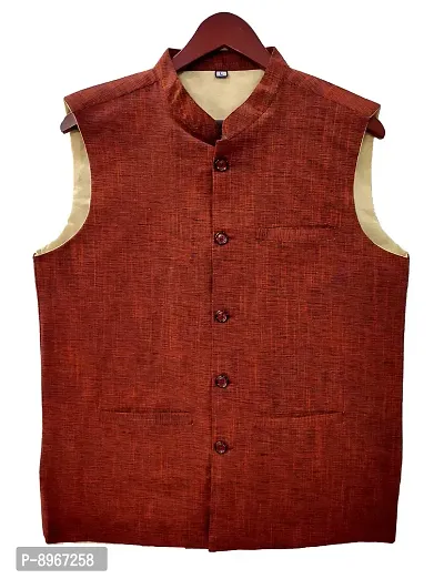 Men's Traditional Cotton Nehru Jacket/Waistcoat-thumb0