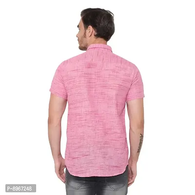 Latest Chikan Men's Cotton Textured Half Sleeves Shirt-thumb4