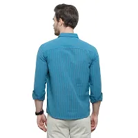 Latest Chikan Men's Striped Regular Fit Full Sleeve Cotton Casual Shirt-thumb2