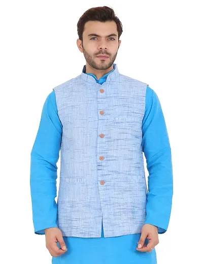 Latest Chikan Men's Textured Nehru Jacket