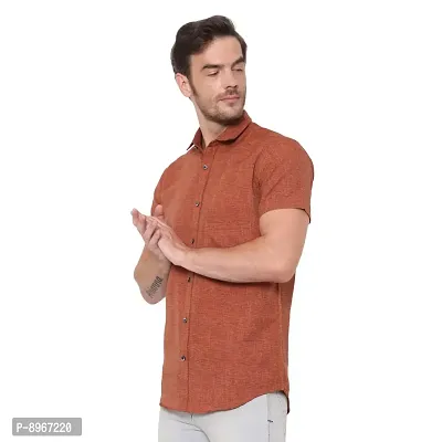 Latest Chikan Men's Cotton Textured Half Sleeves Shirt-thumb2