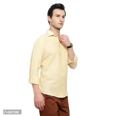 Latest Chikan Men's Solid Regular Fit Full Sleeve Cotton Casual/Formal Shirt-thumb4