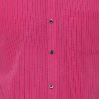 Latest Chikan Men's Cotton Striped Half Sleeves Shirt (Medium, Pink)-thumb4