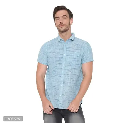 Latest Chikan Men's Cotton Textured Half Sleeves Shirt