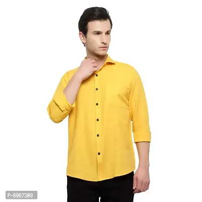 Latest Chikan Men's Solid Regular Fit Full Sleeve Cotton Casual/Formal Shirt-thumb2