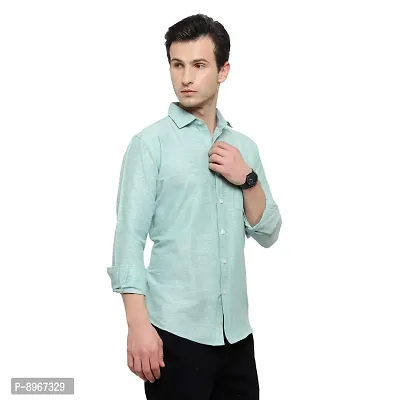 Latest Chikan Men's Solid Regular Fit Full Sleeve Cotton Casual/Formal Shirt-thumb5