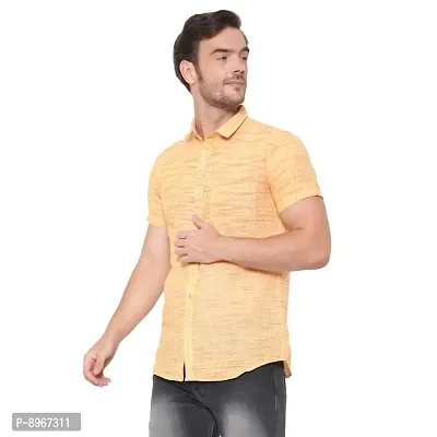 Latest Chikan Men's Cotton Textured Half Sleeves Shirt-thumb2