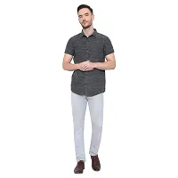 Latest Chikan Men's Cotton Self Design Half Sleeves Shirt-thumb2