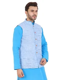 Latest Chikan Men's Textured Nehru Jacket-thumb3