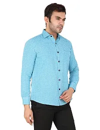 Latest Chikan Men's Checked Regular Fit Full Sleeve Cotton Formal Shirt-thumb3