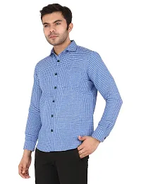 Latest Chikan Men's Checked Regular Fit Full Sleeve Cotton Formal Shirt-thumb2