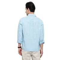 Latest Chikan Men's Textured Regular Fit Full Sleeve Cotton Casual/Formal Shirt (X-Large, Light Blue)-thumb2