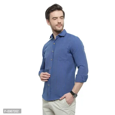 Latest Chikan Men's Striped Regular Fit Full Sleeve Cotton Casual Shirt-thumb3