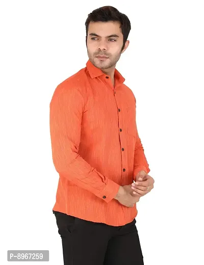 Latest Chikan Men's Textured Regular Fit Full Sleeve Cotton Casual/Formal Shirt-thumb5