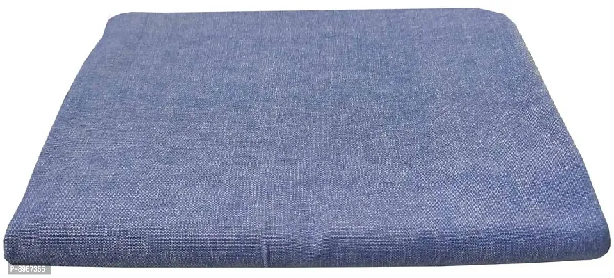 Latest Chikan Unisex Unstitched 3 Meter 44 Panna Fabric for Long and Short Kurta, Shirt, Top, Kurti (Blue, Free Size)-thumb0