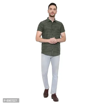 Latest Chikan Men's Cotton Self Design Half Sleeves Shirt-thumb4