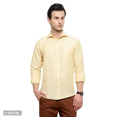 Latest Chikan Men's Solid Regular Fit Full Sleeve Cotton Casual/Formal Shirt-thumb2